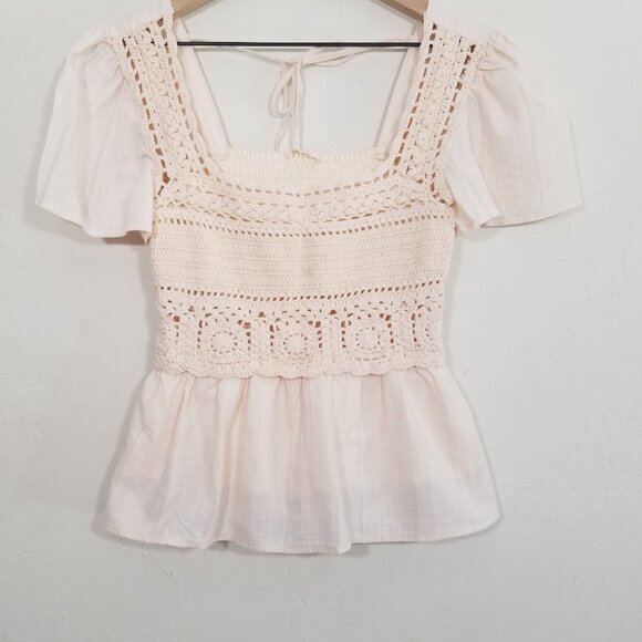 Miss Me Tops - Miss Me Crochet Top Blouse Size S